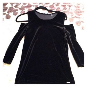 Tahari Velvet Cold Shoulder Top